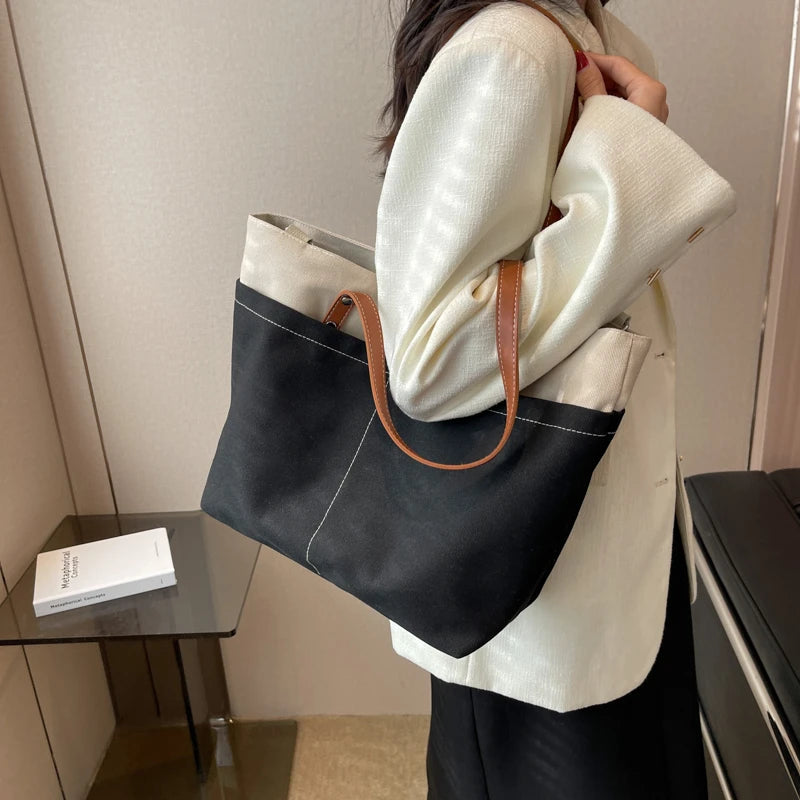 Japanese Canvas Shoulder Bag for Women