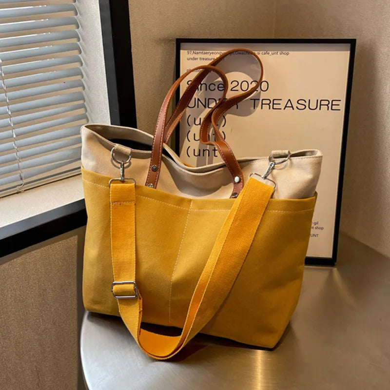 Japanese Canvas Shoulder Bag for Women