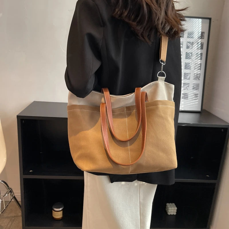 Japanese Canvas Shoulder Bag for Women