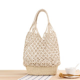 Japanese Hollow Shoulder Woven Bag Straw Beach Bag