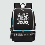 JoJo's Bizarre Adventure Backpack USB Laptop Anime Travel Backpack