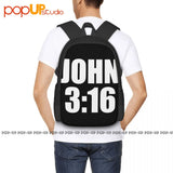 John 3 16 Backpack Large Capacity Shopping Bag for Travel