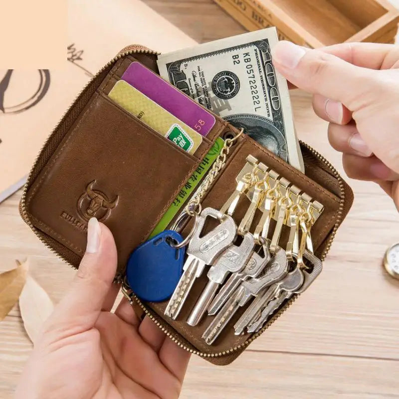 Casual Leather Men Wallet Keys Rfid Anti Theft Business Key Holder Purse