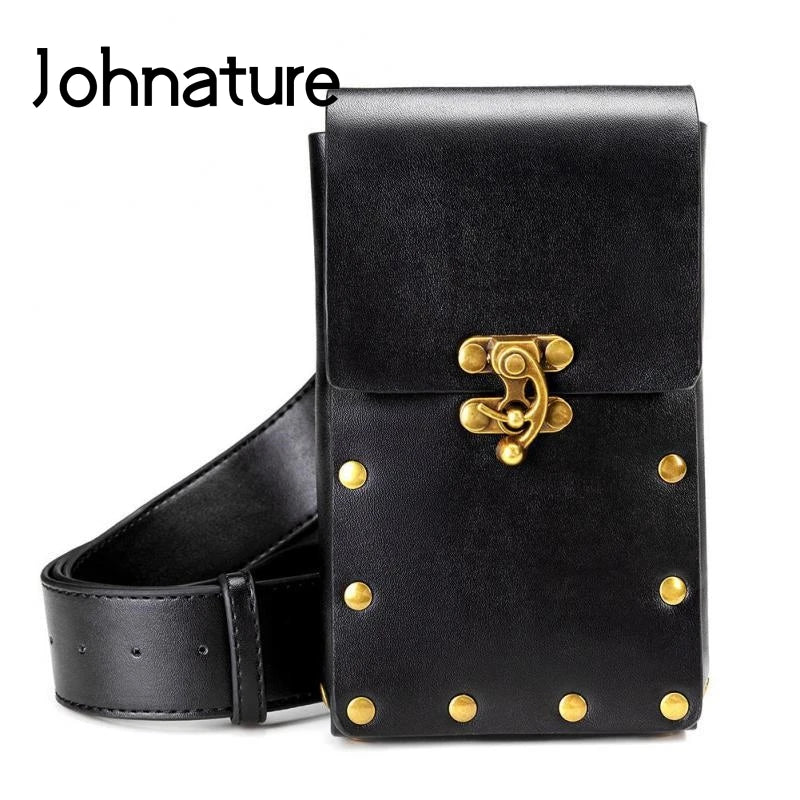 Punk Retro Waist Pack Biker Rivet Outdoor Phone Bag