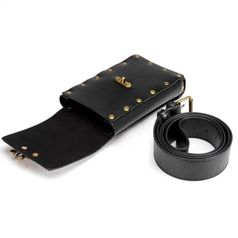 Punk Retro Waist Pack Biker Rivet Outdoor Phone Bag