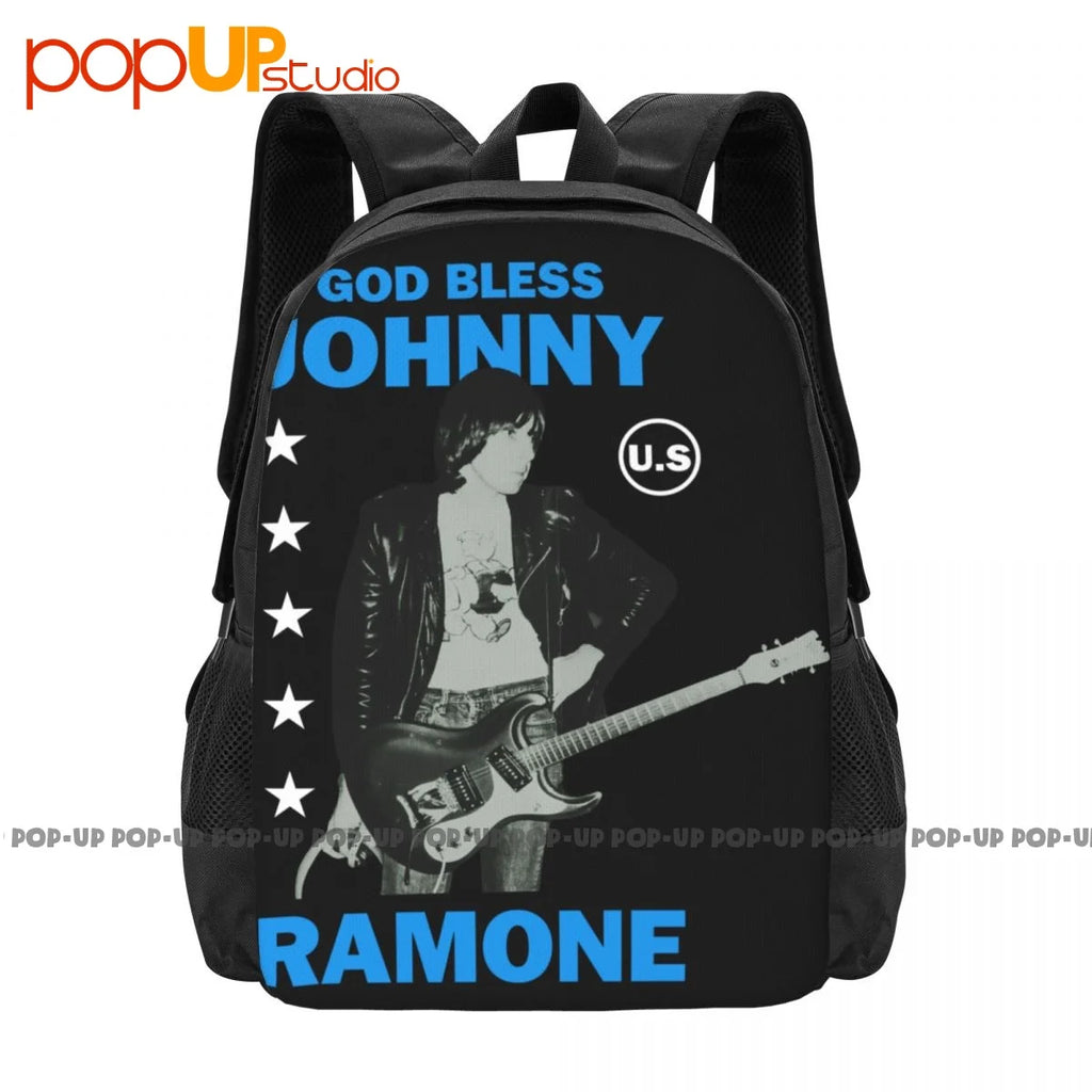 Johnny Ramone 2007 God Bless Backpack Large Capacity Bookbag