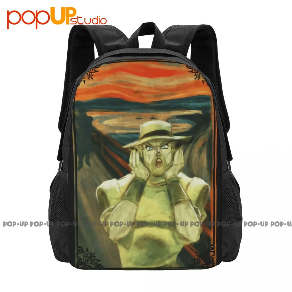 Joseph Joestar Jojos Bizarre Adventure The Scream Parody Anime Backpack