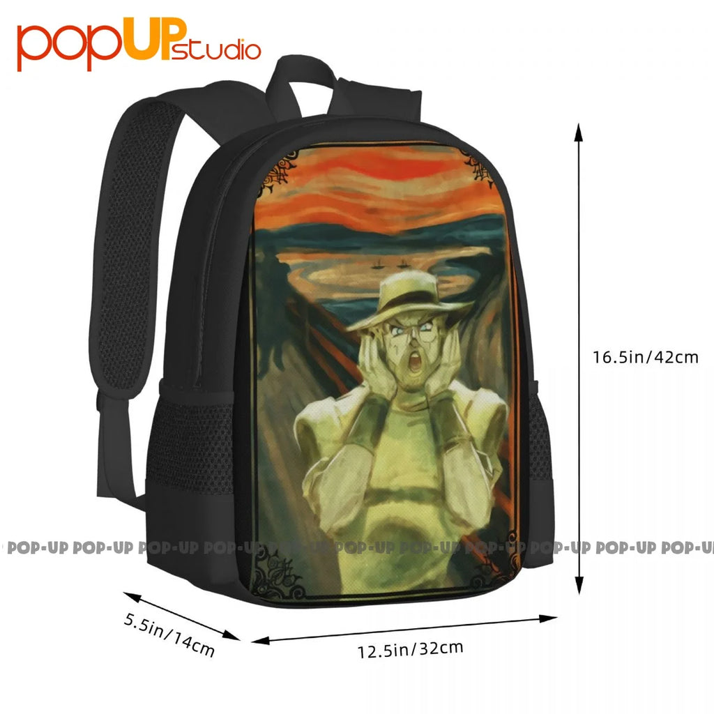 Joseph Joestar Jojos Bizarre Adventure The Scream Parody Anime Backpack