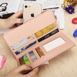 Joyho Cat Zipper Tassel Women Wallets Rivet Long Clutch Bag
