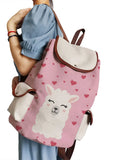 Jungle Bird Print Drawstring Backpack Large School Bag