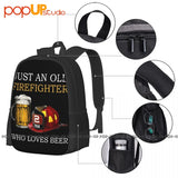 Firefighter Who Loves Beer Backpack