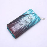 Cartoon Dog Cat Print Women Purse Bag Clutch Wallets Long Zipper