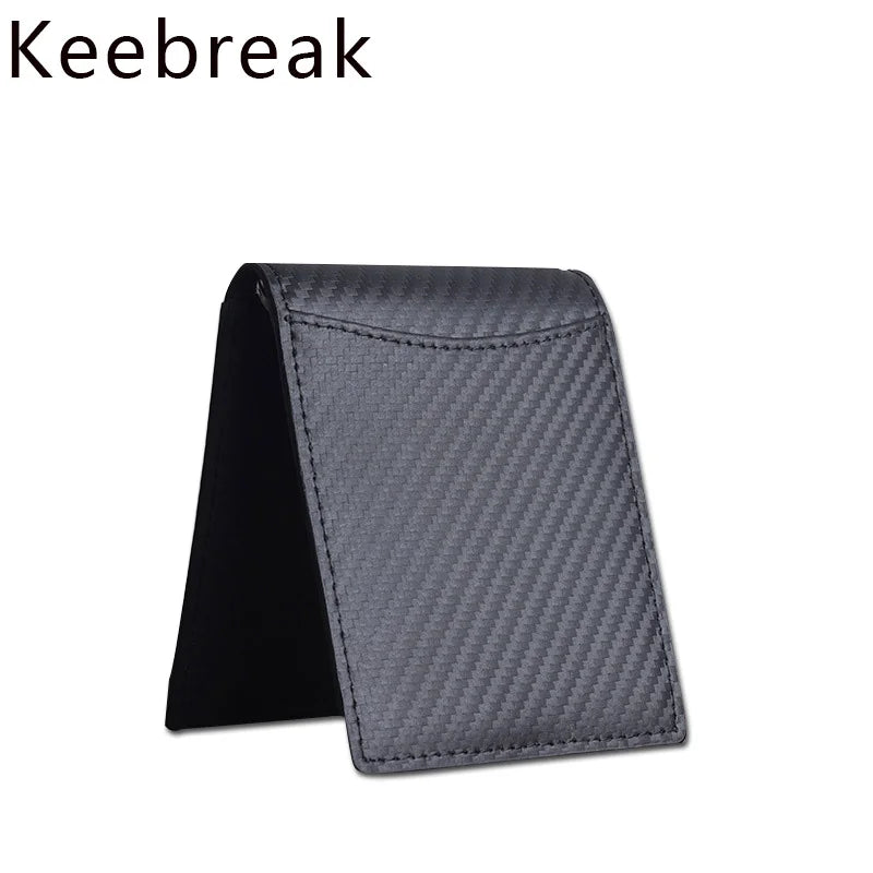 RFID Carbon Fiber Leather Men's Wallet Trifold Magic Money Purse