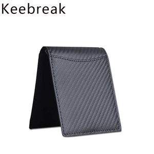 RFID Carbon Fiber Leather Men's Wallet Trifold Magic Money Purse