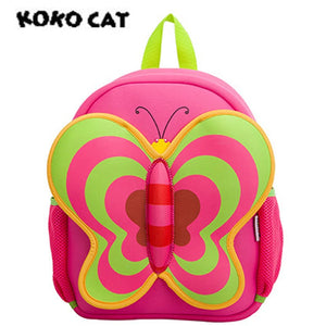KOKOCAT 3D Butterfly Waterproof School Bag for Girls