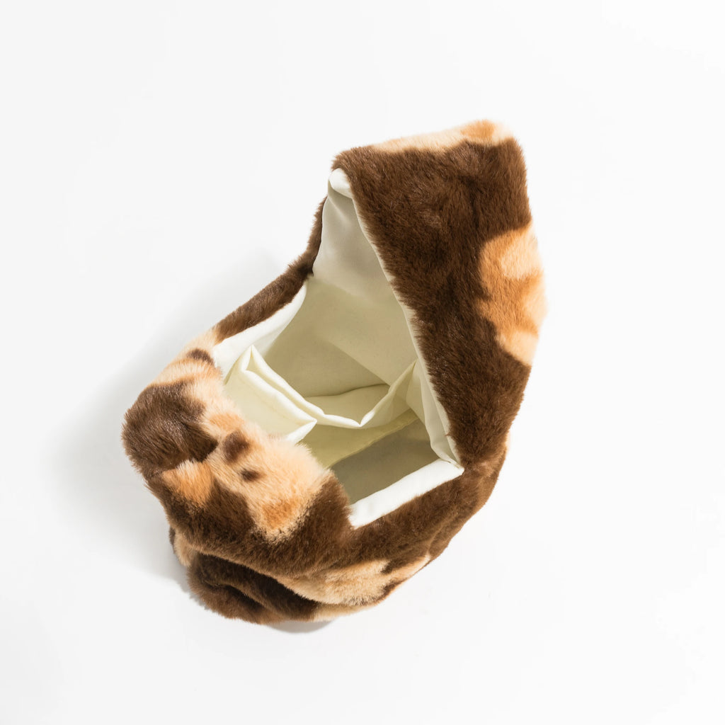 Cartoon Faux Fur Small Tote Bag Knot Wrist Bags Portable Handbags