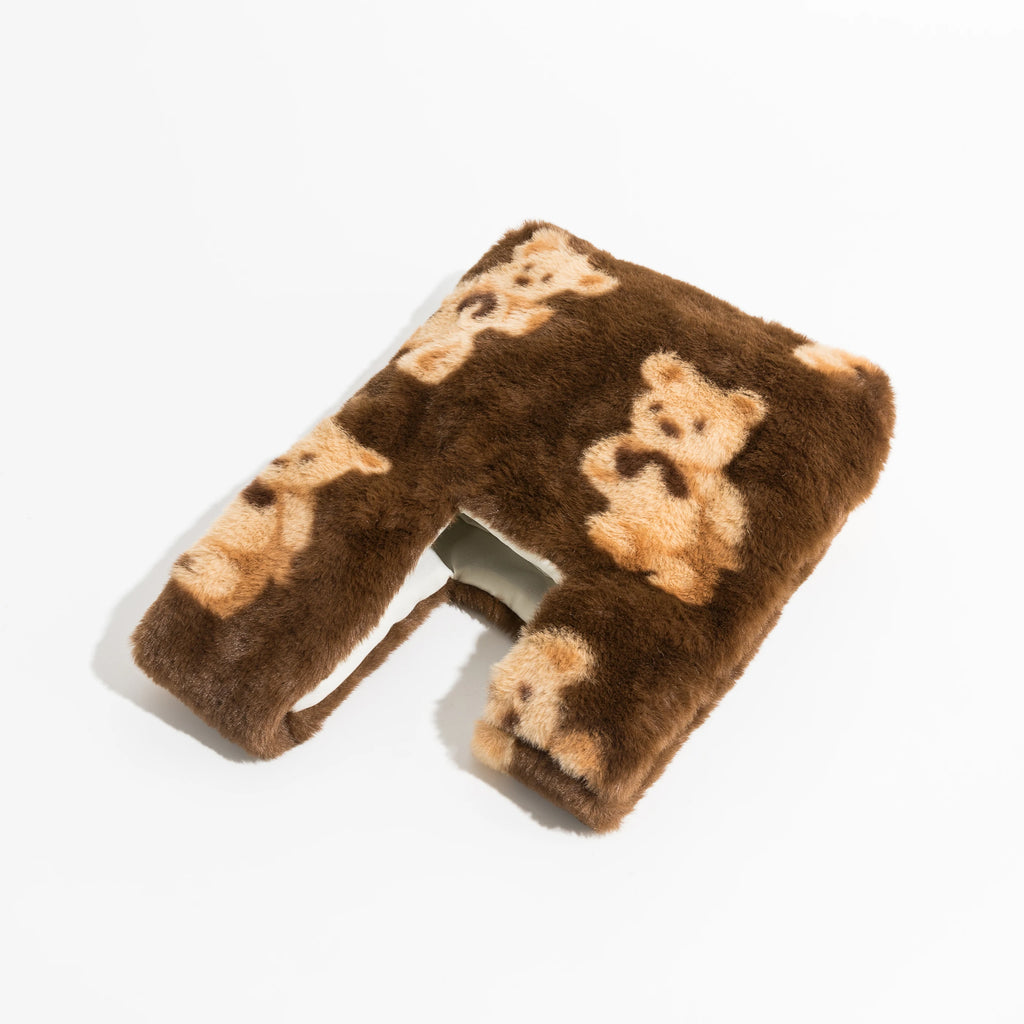 Cartoon Faux Fur Small Tote Bag Knot Wrist Bags Portable Handbags