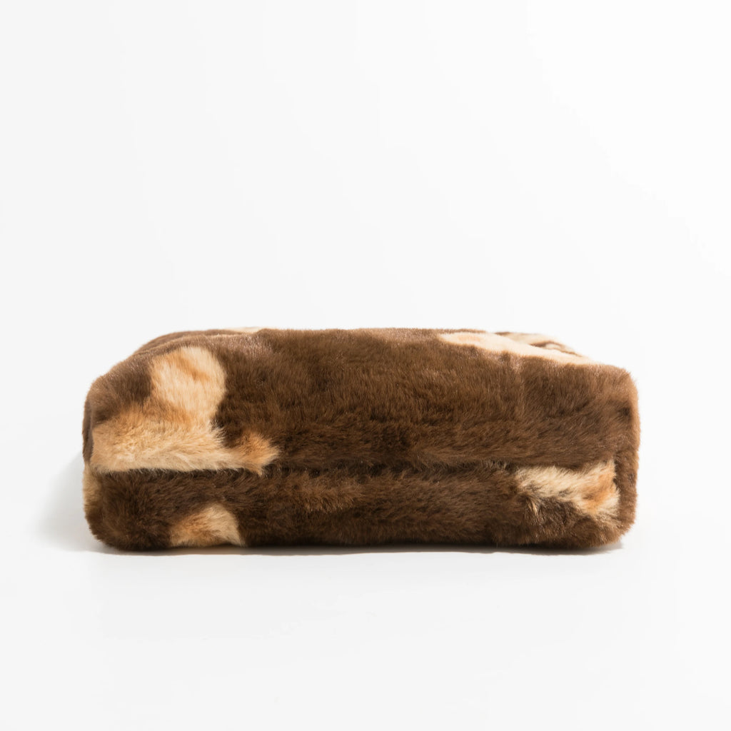 Cartoon Faux Fur Small Tote Bag Knot Wrist Bags Portable Handbags