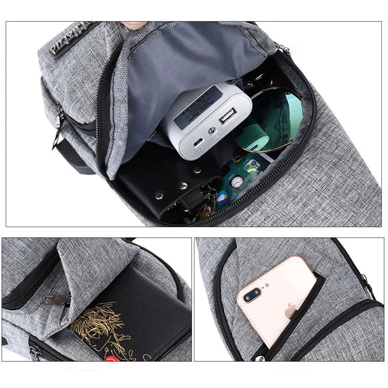 USB Rechargeable Chest Bag for Outdoors