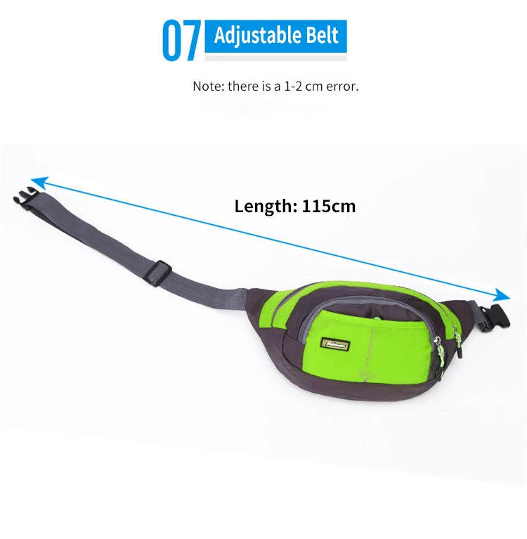 Waterproof Waist Bag Female Unisex Fanny Pack Outdoor Running Sports Bag