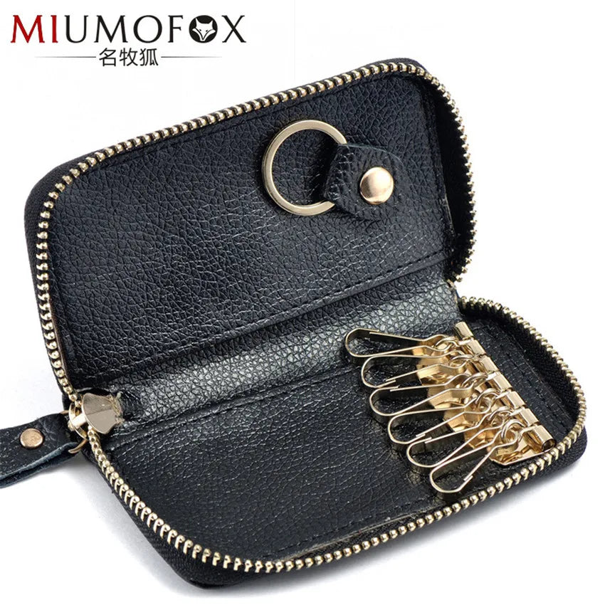 Leather Key Holder Keychain Case Wallet Unisex Key Organizer
