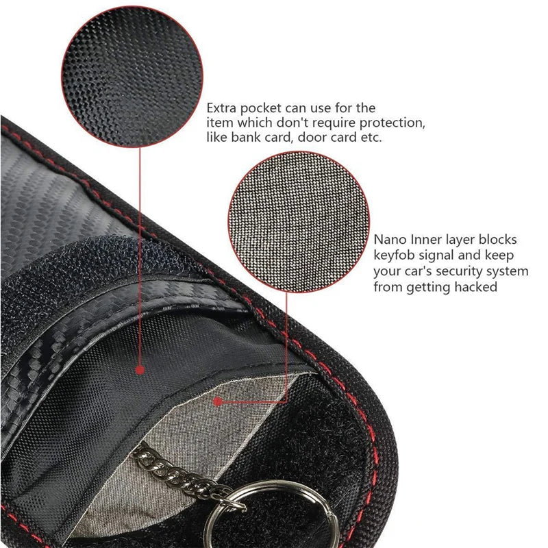 Luxury Key Wallet Anti-Theft Key Cover RFID Signal Blocking Farady Bag