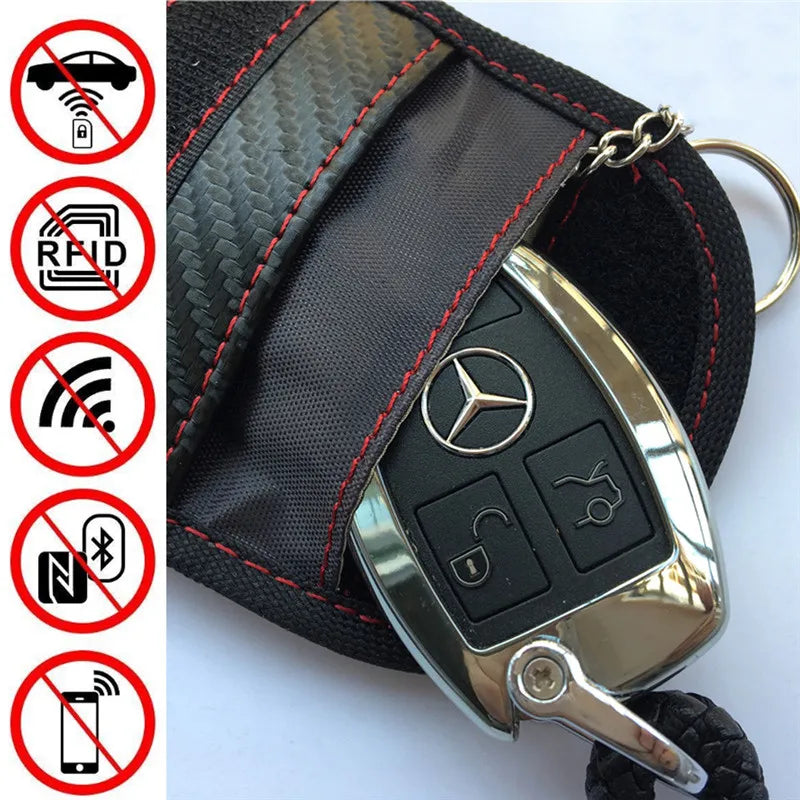 Luxury Key Wallet Anti-Theft Key Cover RFID Signal Blocking Farady Bag