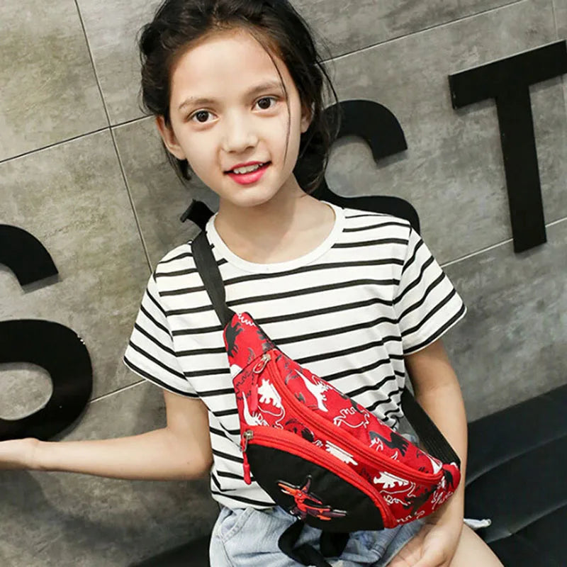 Kids Dinosaur Waist Bag Fanny Pack Baby Zipper Belt Money Pouch