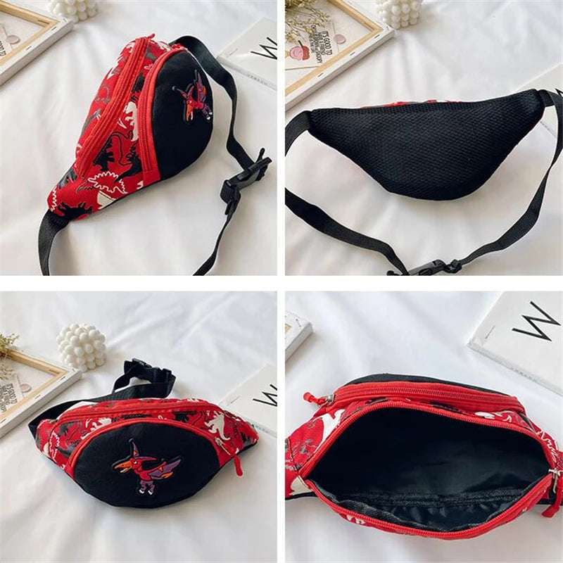 Kids Dinosaur Waist Bag Fanny Pack Baby Zipper Belt Money Pouch