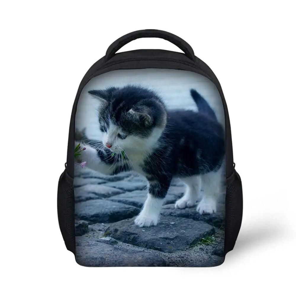 Kids Cat Printing Backpack for Kindergarten Boys