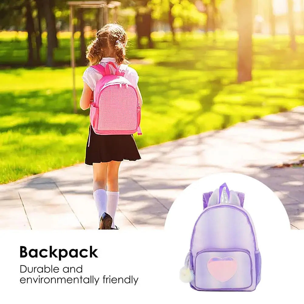 Girls Lightweight School Backpack with Chest Strap