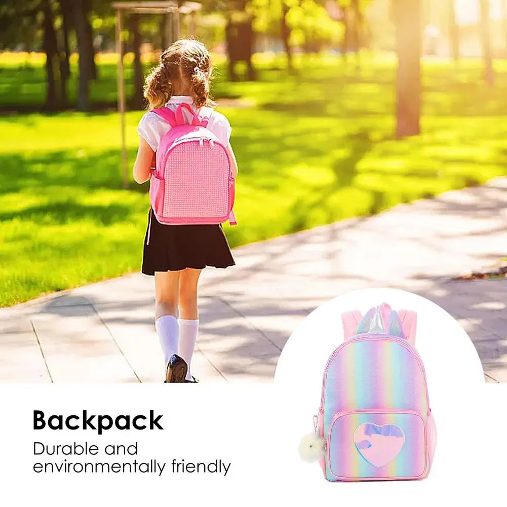 Girls Lightweight School Backpack with Chest Strap