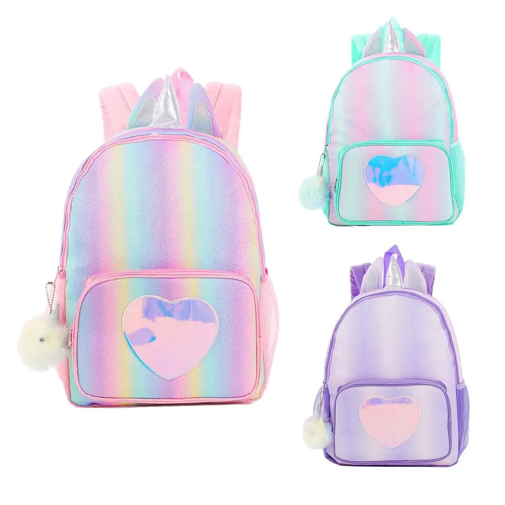 Girls Lightweight School Backpack with Chest Strap