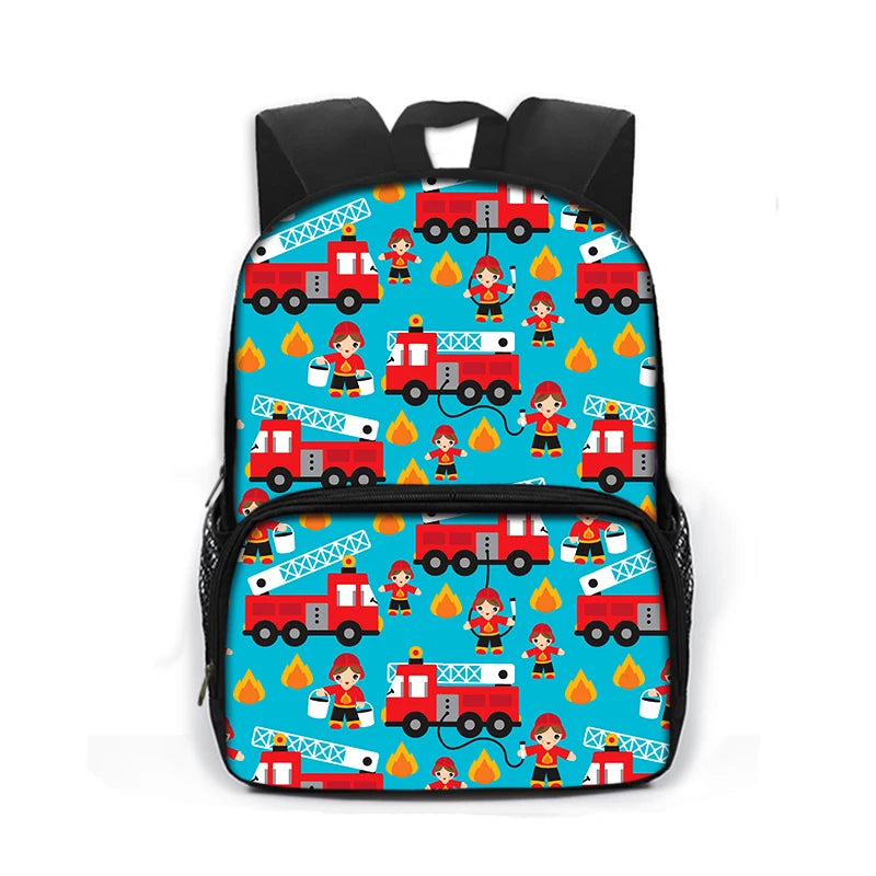 Cartoon Firetruck Backpack for Kids 3-6 Years Old