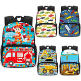 Cartoon Firetruck Backpack for Kids 3-6 Years Old