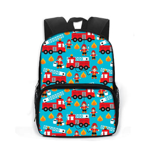Cartoon Firetruck Backpack for Kids 3-6 Years Old