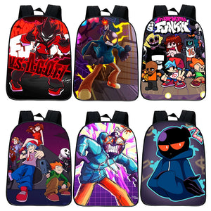 Kids FNF Backpack Music Rhythm Game Kindergarten Bag Boys Girls Bookbags