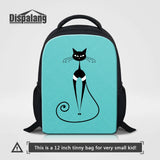 Green Art Cat School Bag Girl 12 Inch Bookbag Kids Kindergarten Backpack