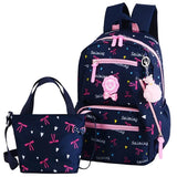 Kids Orthopedic Backpack School Bags Teenager Girls Printing 3pcs/Set Rucksack