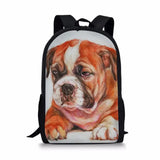 Bulldog Printed Kids School Backpack