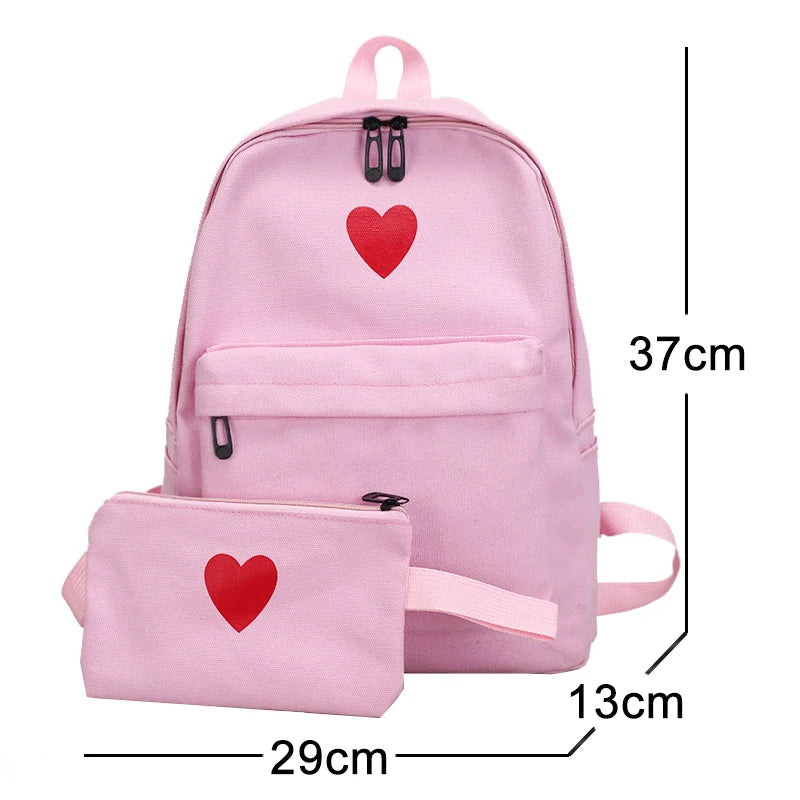 Girls Canvas Backpack Student Bags Travel Bags Lightweight School Bags