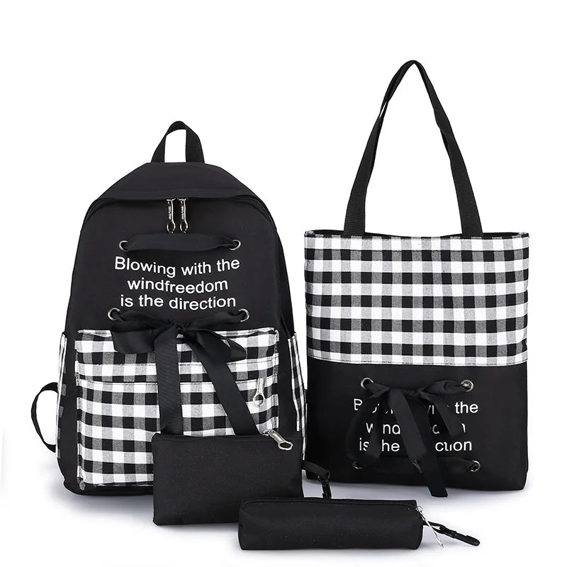 Girls Waterproof Oxford Backpack Large Capacity School Bag