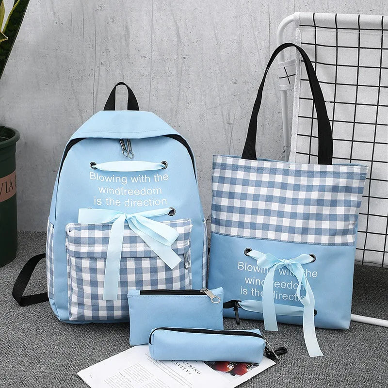 Girls Waterproof Oxford Backpack Large Capacity School Bag