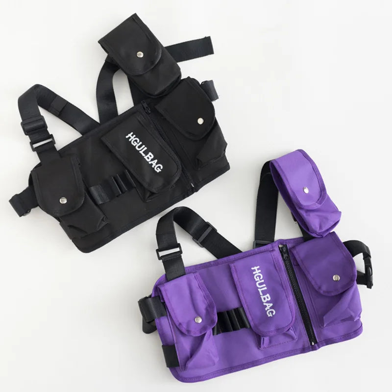 Kids Tactical Shoulder Bag Chest Rig Hip Hop Streetwear Waist Packs