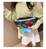Kids Mermaid Sequin Waist Bag Messenger Bag Waterproof Money Waist Bag