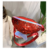 Kids Mermaid Sequin Waist Bag Messenger Bag Waterproof Money Waist Bag