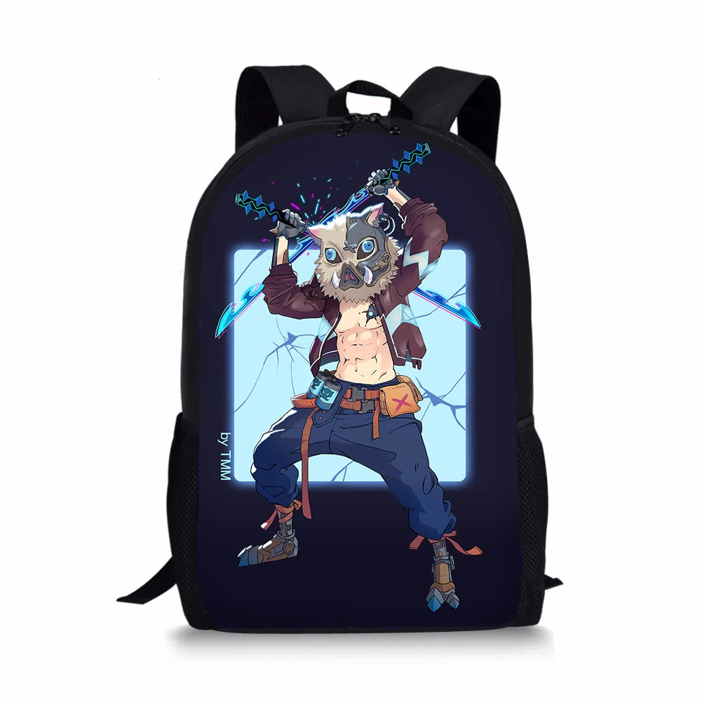 Kimetsu No Yaiba Element Printing Pattern School Backpacks for Teenager