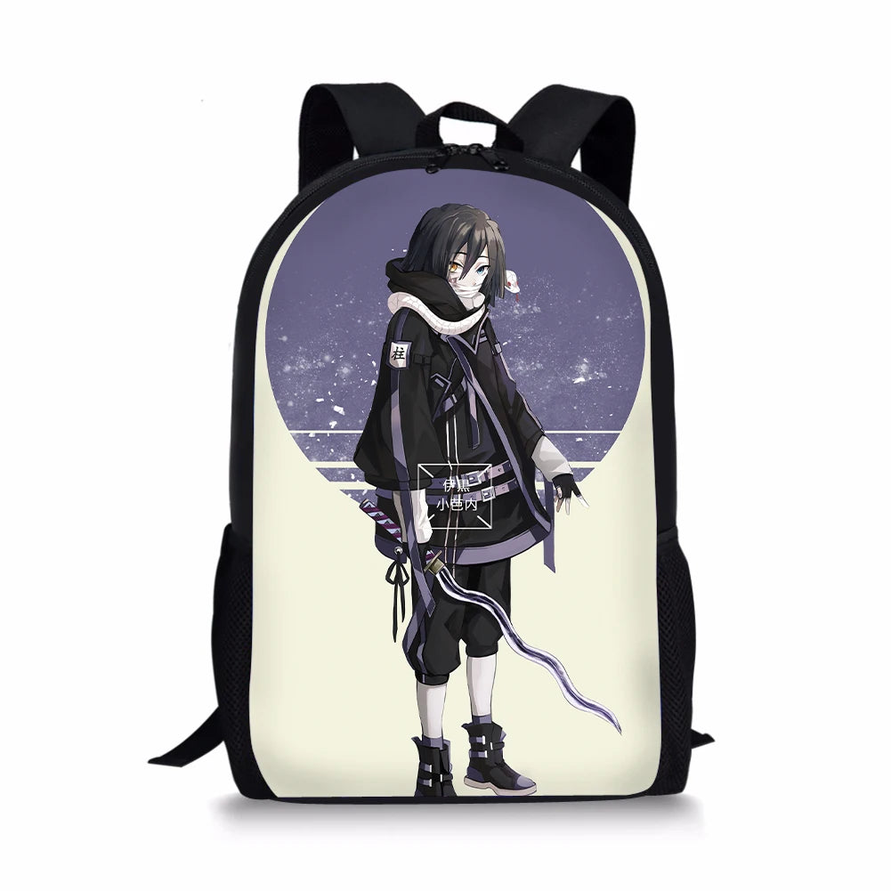 Kimetsu No Yaiba Print Backpack for Kids