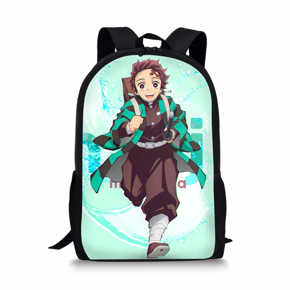 Kimetsu No Yaiba Print Backpack Casual Children's Knapsack