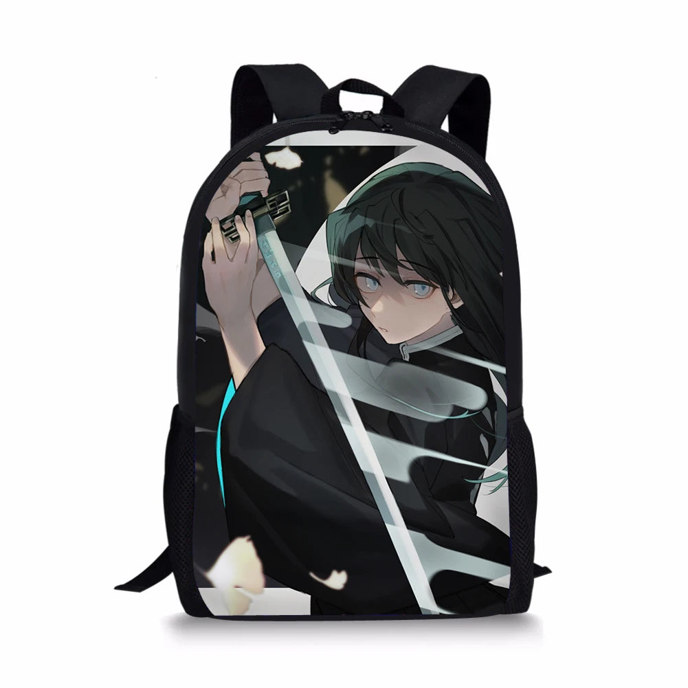Kimetsu No Yaiba Print Backpack Casual Children's Knapsack